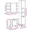 Bathroom Furniture Set with Shelf 3 Pcs Black 30 X 30 X 179.5 Cm