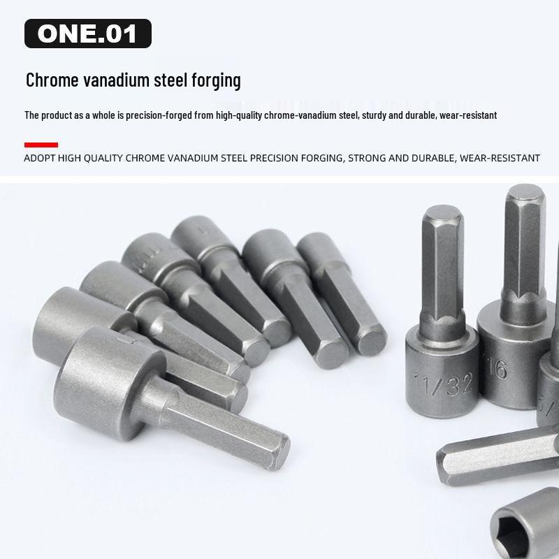 14-Piece Hex Shank Non-Magnetic Socket Set for Air Wrench (Metric/Imperial)