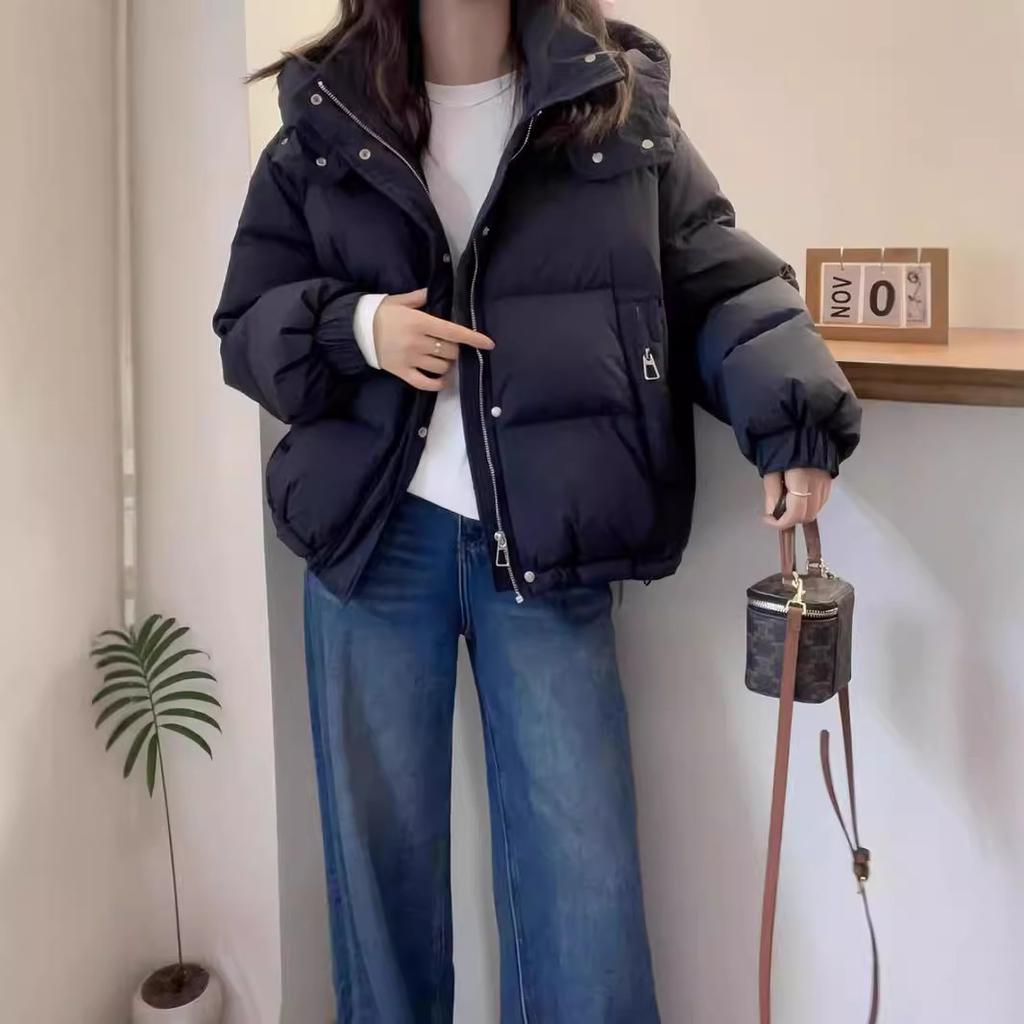 Daunenbaumwollkleidung Damen kurz Winter neu locker mit Kapuze Winter Brotkleidung