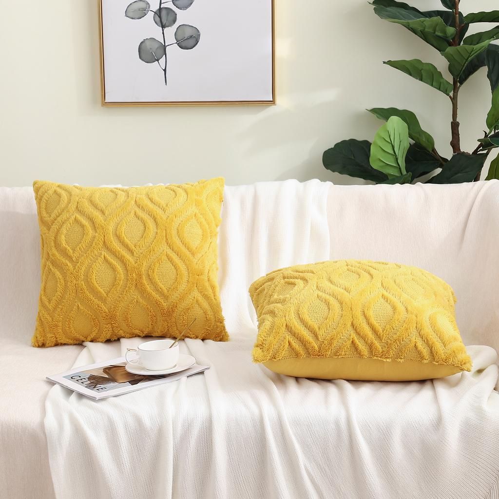 HAPIHAPPY Kissenbezug 45X45 2er-Set Kissenbezug Plüsch Sofa Dekokissenbezug Weich Luxus Für Wohnzimmerdeko