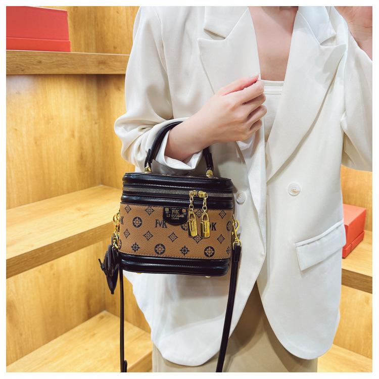 

Сумка-цилиндр женская новая модная с принтом портативная коробка сумка высококачественная универсальная на плечо сумка-мессенджер 11cm*19cm*16cm