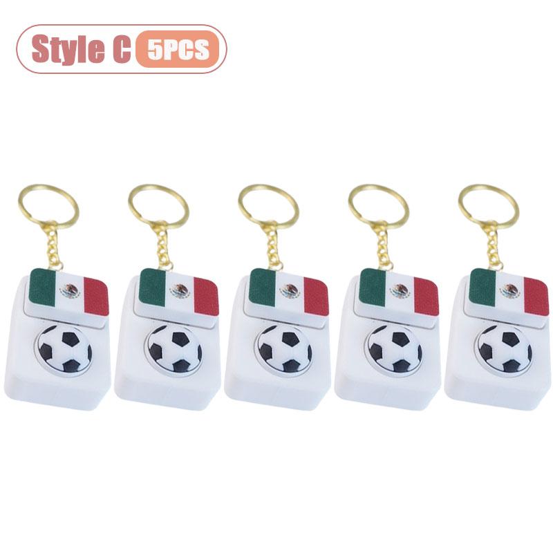 1-10PCS Soccer Fan Collectible Keychain Spinning Clicker Stress Relief Fidget Toy with Flag Pendant Memorial Gift