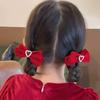 2pcs Elegant Princess Velvet Baby Hair Clip Sweet Belt Bow Heart Style Barrettes Cute Kids Girl BB Clip Children's Headwear