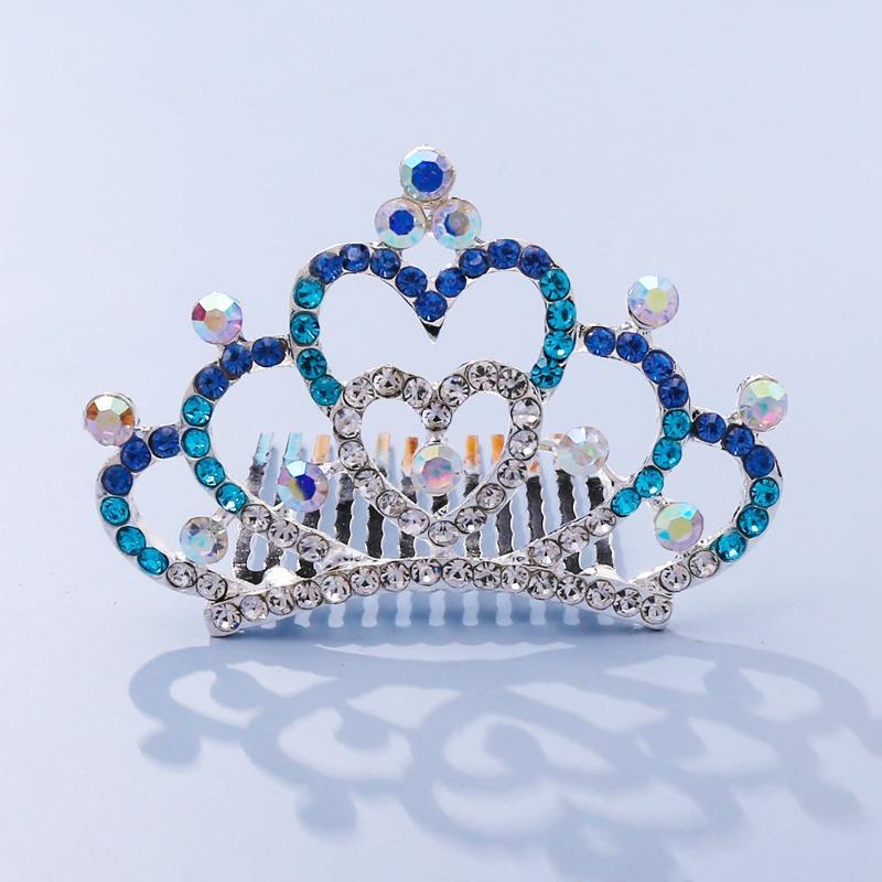 Crown Tiara Children's Princess Rhinestone Crown Hair Comb, Little Girl Birthday Gift Baby Hair Accessories Comb Accessories