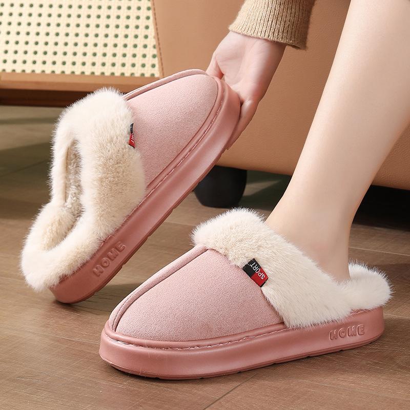 Winter cotton slippers EA thick-bottomed velvet warm home couple comfortable warm feet odorless, fluffy slippers