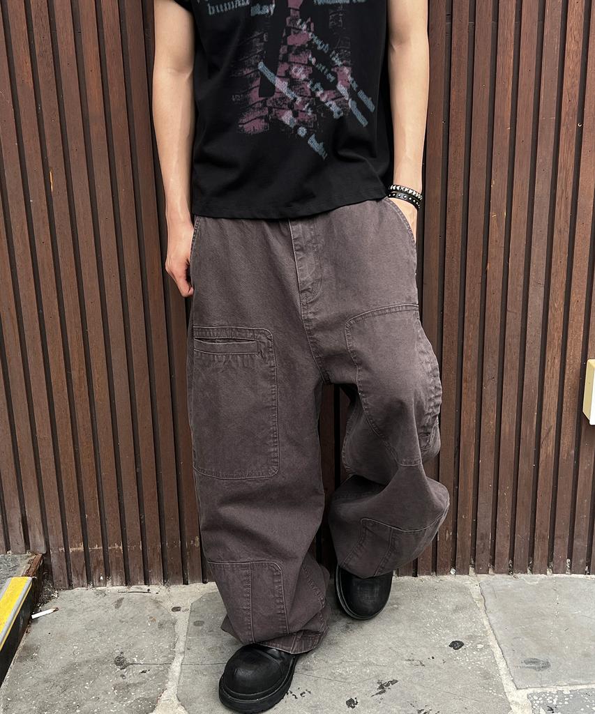 Gicheol Asym Vintage Cargo Pants (Washed Purple)