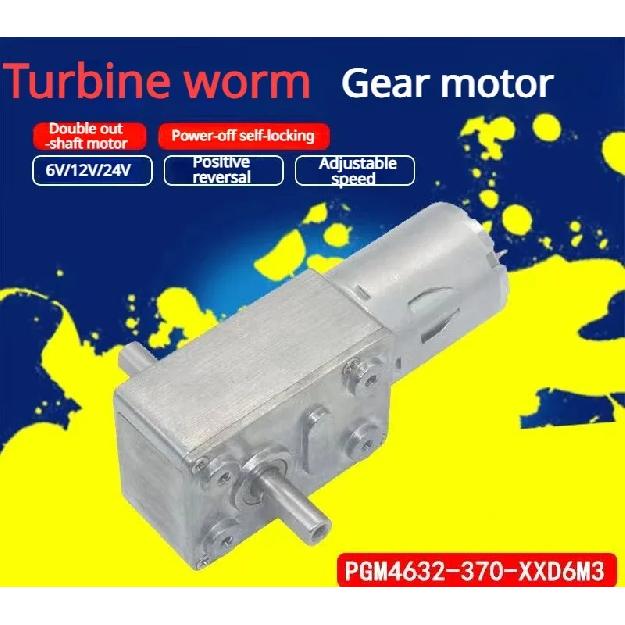 1 Stück Doppelwellen 6-24V Rückwärts Selbstverriegelnd Doppel-Ausgangswellen Mini-Untersetzungsgetriebe DC-Motor JGY-370 DC-Schneckengetriebemotor
