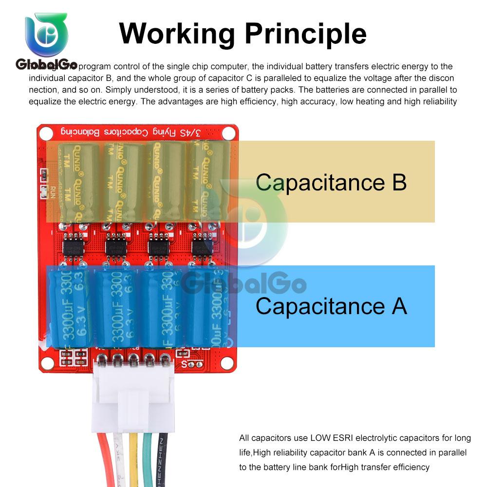 3A Whole Group Balancer Active Lithium Li-Ion Lifepo4 Battery Equalizer Energy Transfer Capacitor BMS Board-4S 6S 8S