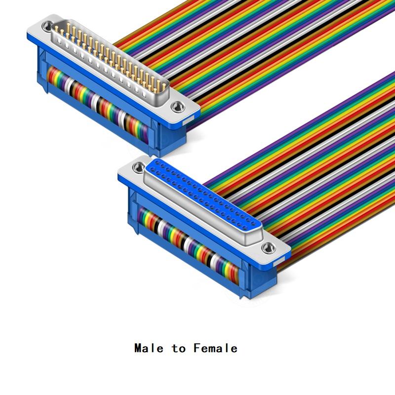 DI DB37 Pin Ribbon Cable DI-37P Male Female Flat DR37P COM Connector Line