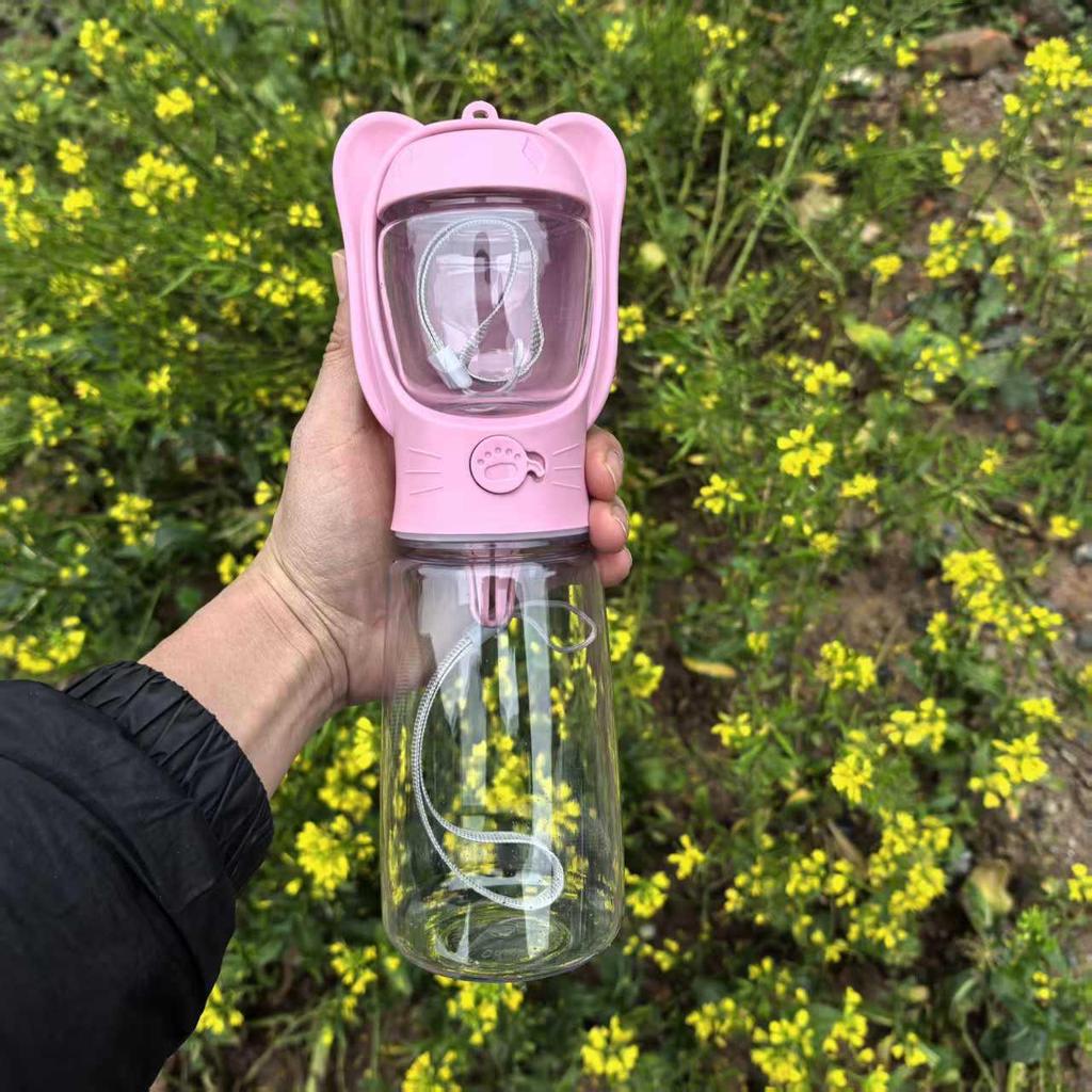 Dual Pet Water & Food Bottle: Portable 2-in-1 Outdoor Drinking Cup & Feeding Bowl for Dogs & Cats