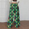 Women's Casual Christmas Print Elastic Waist Loose Fit With Plush Wide Leg Pants