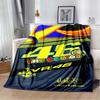 V-VR46 Motorrad Rennsport Druck Flanelldecke Weich Warm Überwurf Sofa Schlafzimmer Spielzimmer Geburtstagsgeschenk Innen Haus Bettwäsche Dekor