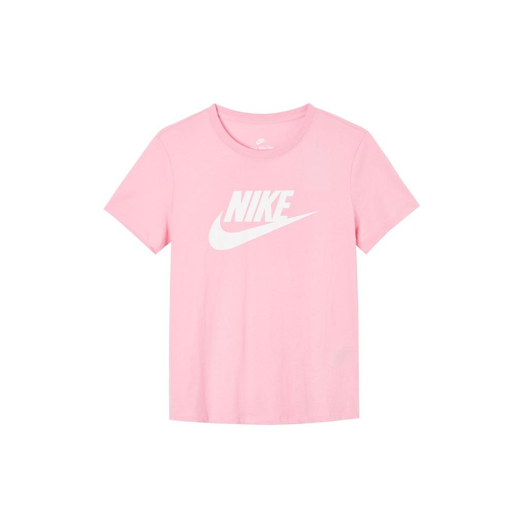 Nike Vintage American Breathable Round Neck Short Sleeve T-Shirt with Logo Print Women Tops Pink DX7907-691