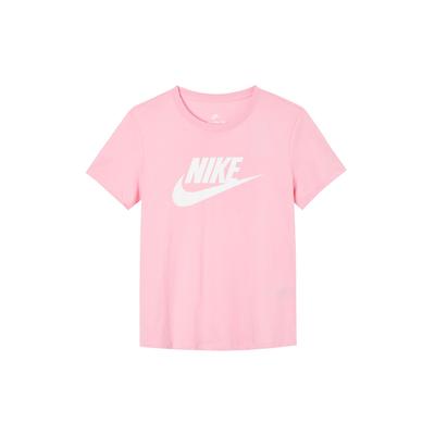 Vintage Amerikanisches Atmungsaktives Rundhals Kurzarm T-Shirt mit Logoprint Damen Tops Pink DX7907-691