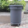 BAIYUN CLEANING 80L Round Outdoor Commercial Trash Can with Wheels and Lid