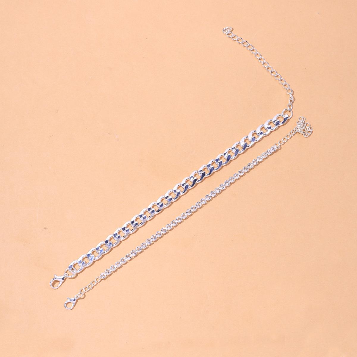 

Ювелірні вироби з холодного вітру з нержавіючої сталі простий комбінований браслет Joker з голими діамантами срібний