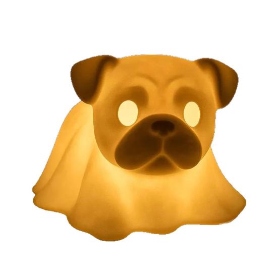 Halloween Ghost Dog Night Lamp Glowing Dachshund Pug French Bulldog Resin Statue Figurine Holiday Party Home Office Bedroom Decorative Lamp Dog Lovers