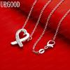 925 Sterling Silver Exquisite Knotted Heart Pendant Necklace Set With AAA Zircon - Stylish Evening Jewelry