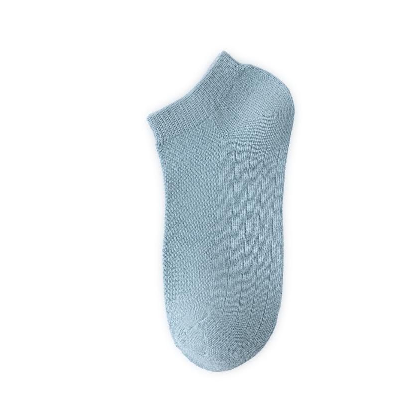 Men's Casual Cotton Ankle Socks: All-Season, Solid Colors, Sweat-Absorbent, Breathable, Non-Slip, Invisible.