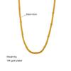 Fashion Minimalist Bamboo Necklace Bracelet Set with Metal Mesh Round Chain Vintage Jewelry