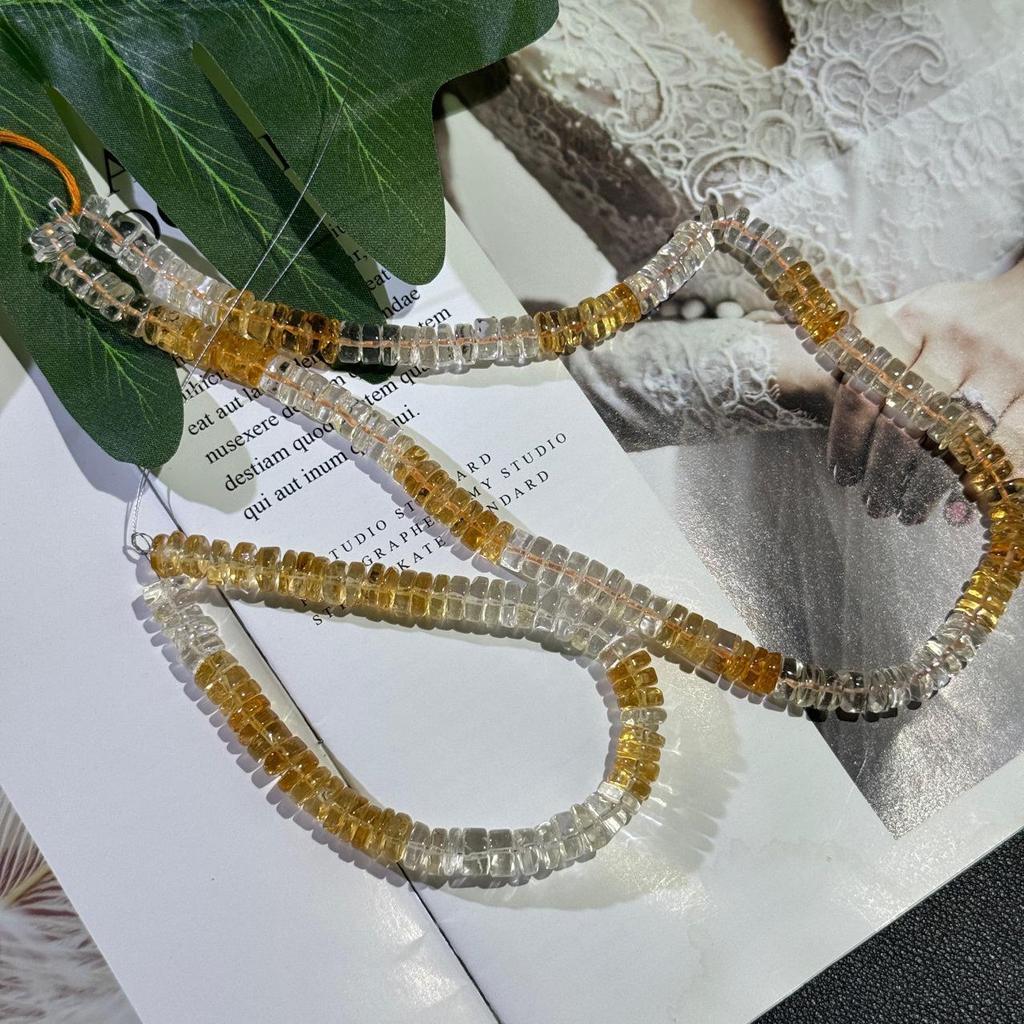 Perles Espacement Libres Irrégulières Dégradé Citrine Naturelle pour Collier DIY
