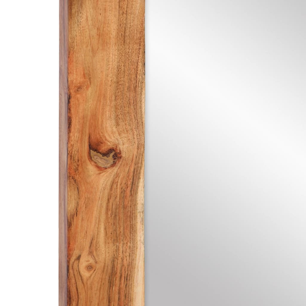Mirror 70 x 50 cm Solid Acacia Wood and Glass