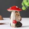 Owl and Mushroom Design Decorative Craft Creative Resin Home Decor for Indoor and Outdoor Use