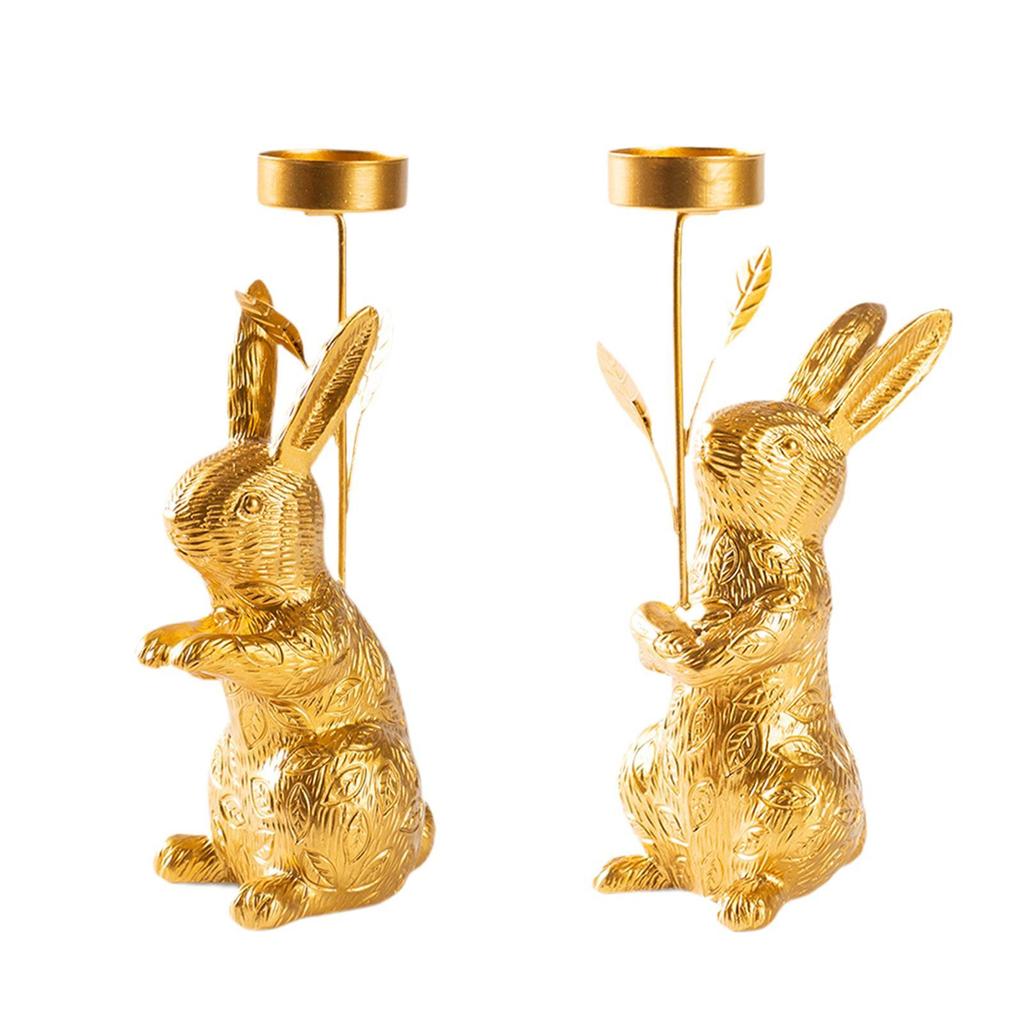 Candle Holder Candlestick Holder Bunny Shape Romantic Gold Dinner Prop Candle Stand Table Centerpiece for Desk Party Wedding