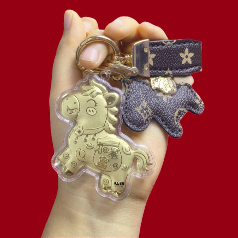 999 Reingold Jahr des Pferdes Handtaschenanhänger Schlüsselanhänger - Glücksgeschenk für Kunden