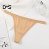 Women Thong Solid Color Slim Fit Mid Waist Cotton Crotch G-string Elastic Briefs Seductive Panties Female Underwear Intimate Clothes for Honeymoons