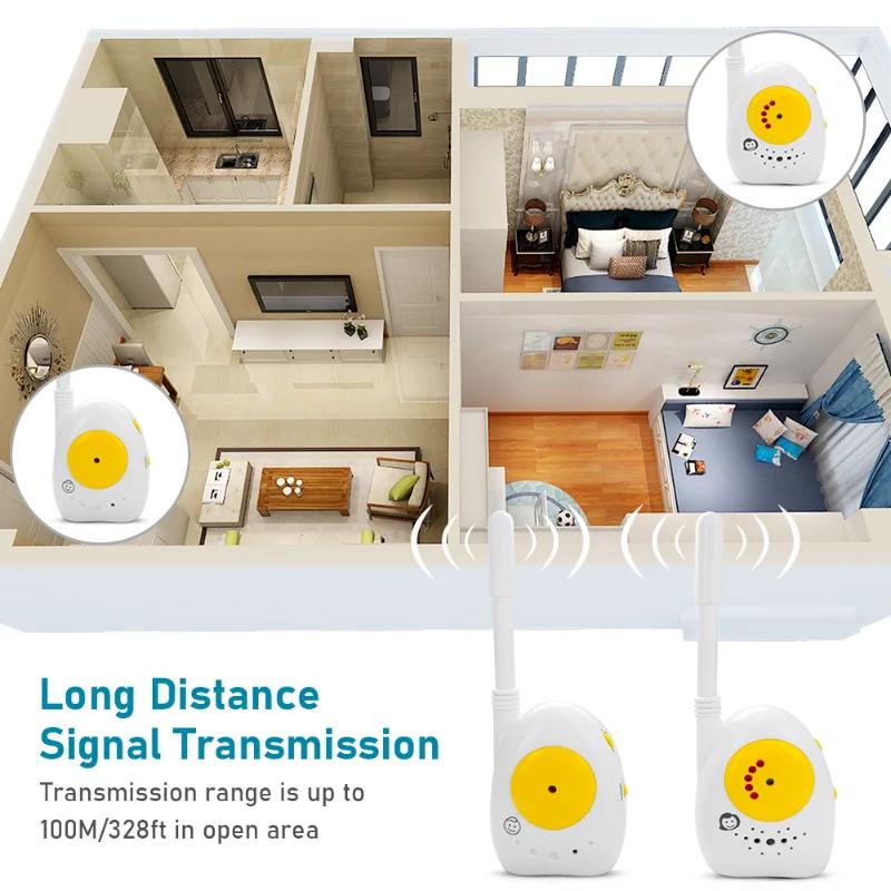 Wireless Baby Monitor Two-Way Radio Walkie-Talkie Interphone Sound Monitoring Kit Child Voice Crying Monitor with Indicators