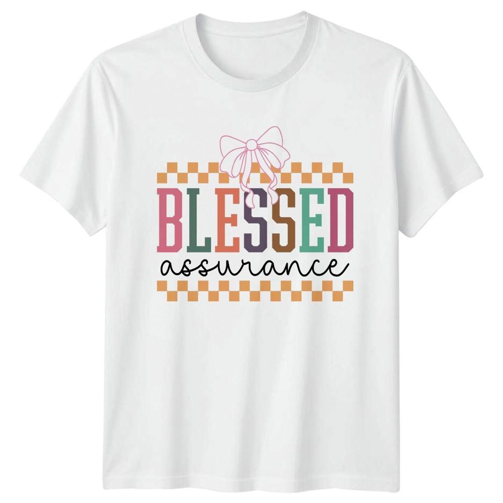 Blessed Assurance Unisexs TShirt Aesthetic Christian Faith Christmas S