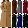 Nouveau manteau long simple en laine pour femme Automne Hiver, Style Européen Américain Manteau long ample en laine Vêtement d'extérieur pour femme, Vente en gros