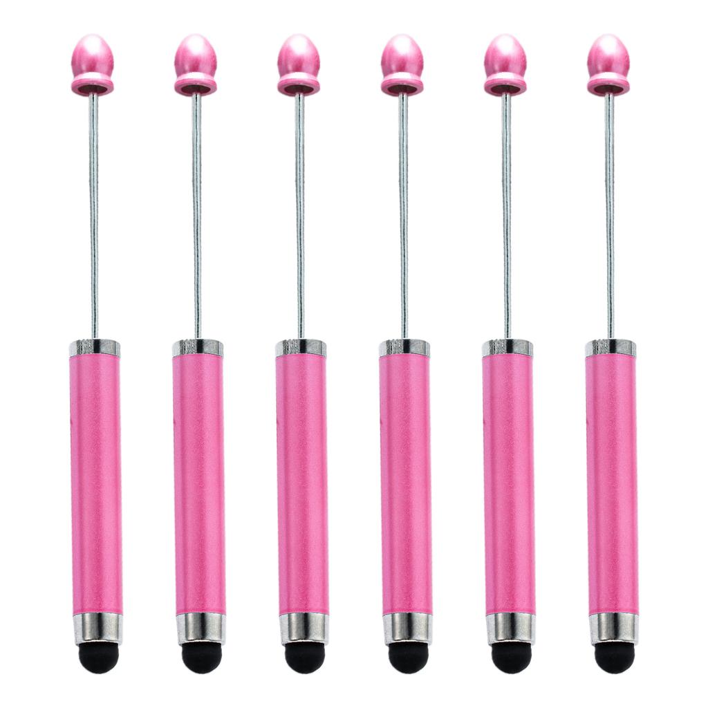 6 BUC Pix cu bilă 2 în 1 cu mărgele și capac stylus, pix pentru semnături de afaceri, uscare rapidă, scriere lină pentru birou, școală