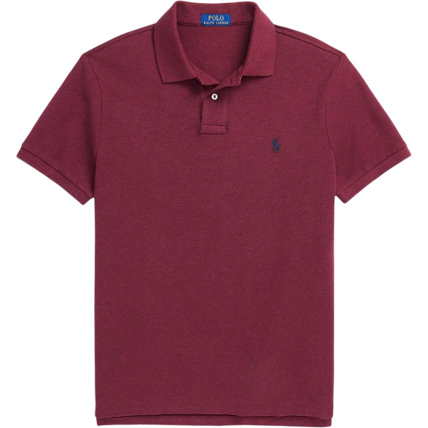 

Polo Ralph Lauren Ss25 Пуловер с вышивкой логотипа маленькой пони, мужская рубашка поло с коротким рукавом, бордовый 710937293-061 L