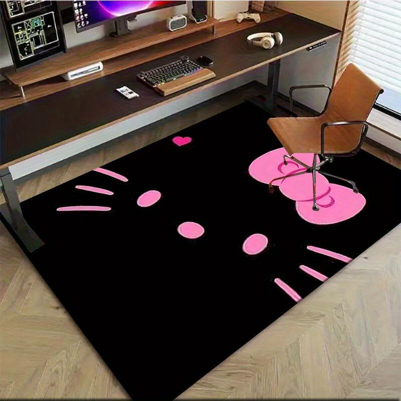 1pc Sanrio Hello Kitty Mermaid Printed Office Carpet Rectangle Rug Under The Table,Perfect Room Decor for Living Room, Bedroom, Kitchen, Non-slip Floo