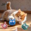 Indoor Cat Entertainment Toy Plush Ball Toy, Catnip Chew Cute Embroidered Face, Non-toxic Plaything Stuffed Kitten Teething for Cats Biting
