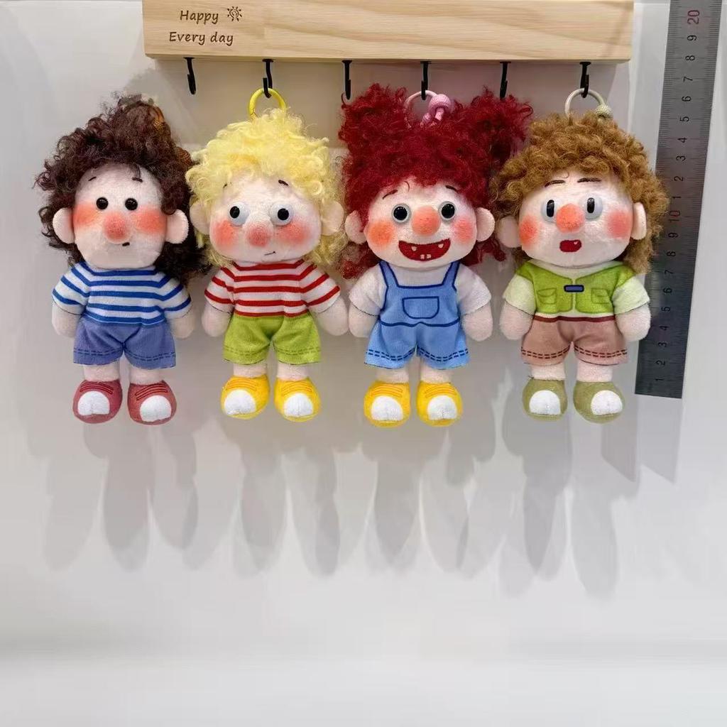 Soft Cartoon Curly Hair Plush Keychain Lovely Fluffy Doll Pendant 1Pcs Durable Key Holder for Women Purse Decor
