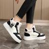 K winter new velvet thick-soled color matching students increase height winter warm high-top cotton shoes