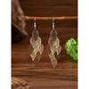 1 Pair Fashionable Retro Hollow Leaf Tassel Earrings For Women, Japanese And Korean Style