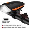 Fahrrad LED Scheinwerfer mit Hupe 3 Modi Fahrrad Frontlicht mit Fernbedienung Wiederaufladbar MTB Radfahren Fahrrad Klingel Lampe