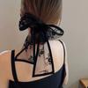 Sweet Flower Lace Neck Strap Dressing Decoration Korean Style Hair Band Neckerchief Transparent Long Ribbon Head Scarf
