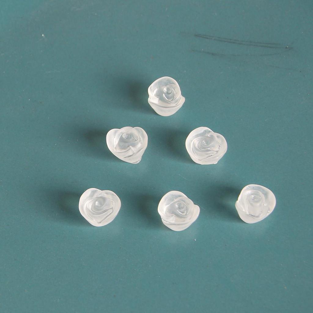 Matte Frosted Tea Rose Resin Earrings Studs for DIY Jewelry