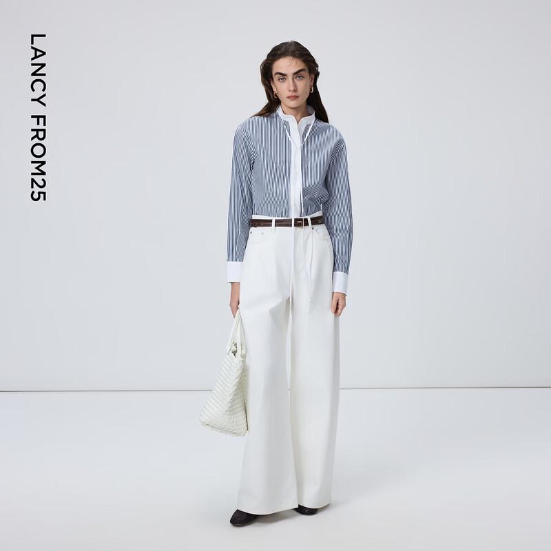 Lancy Lyocell White Wide-Leg High-Waist Jeans