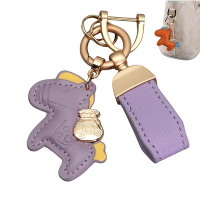 Lucky Charm Happiness Keychain Horse Design Stylish Leather Item Cute Hanging Leather Bag Charm Car Keyring Rope Included Keychain Wallet Bag