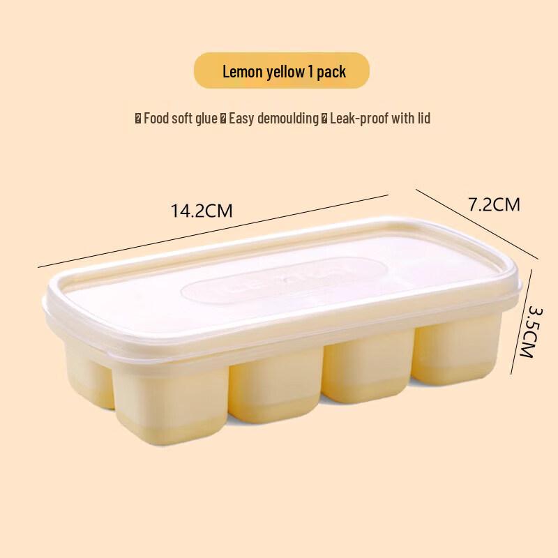 Soft Silicone Bottom Ice Cube Mold with Storage Box