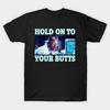 Men Black Print T-shirt Samuel L Jackson - Hold On To Your Butts No-Cut Transfer Paper Print Cotton Tshirt