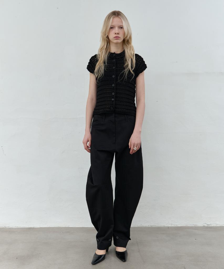 Seolan Cotton Crochet Knit_Black