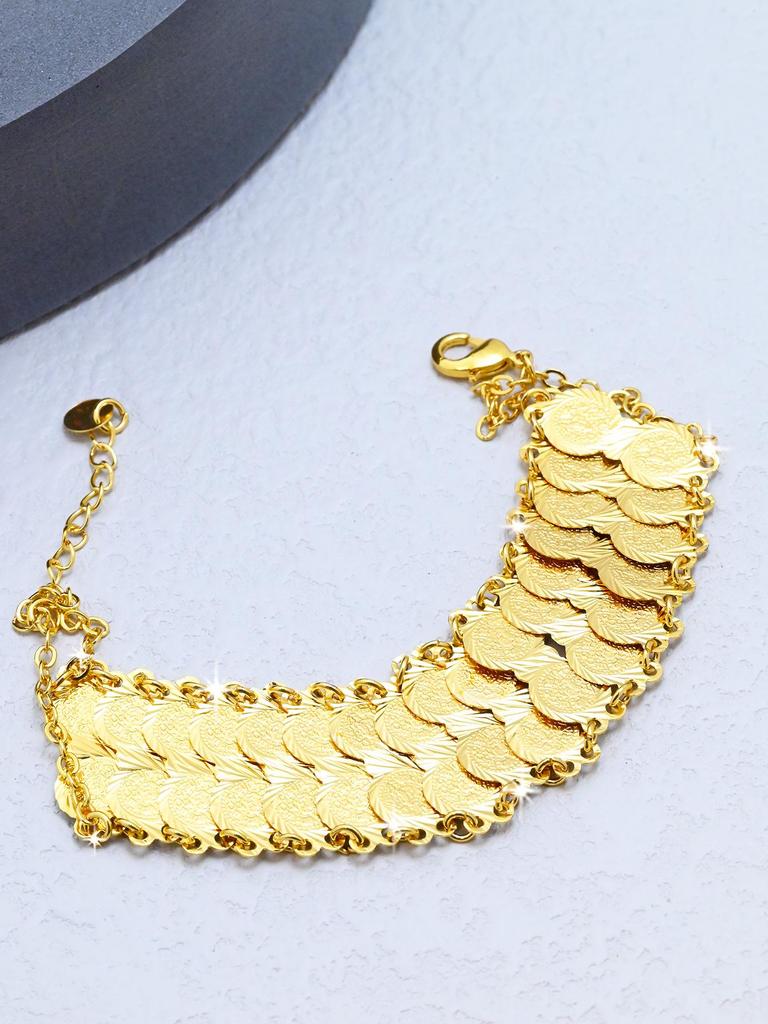 Middle East Gold Coin Bangle - Women's Party & Wedding Bracelet