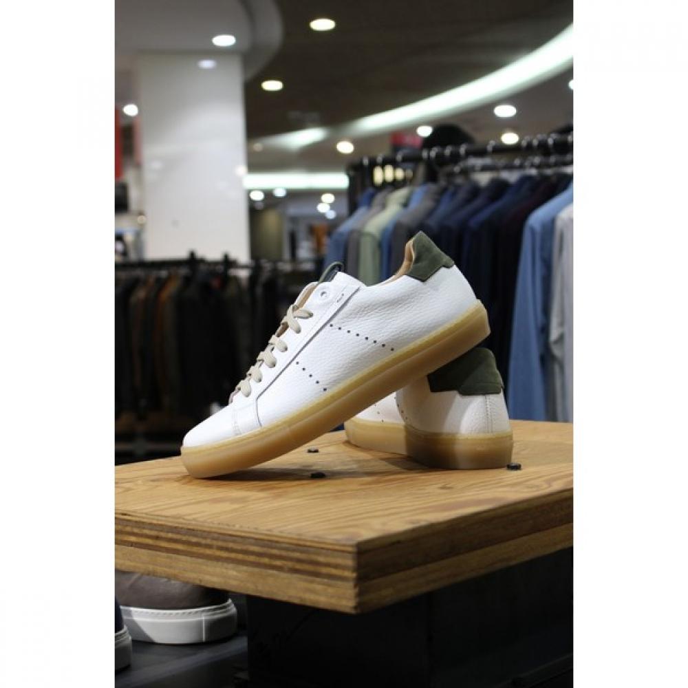 [    ] Mario Weißes Nappaleder Wildleder-Einsatz Vintage Sneaker F aFo511wh